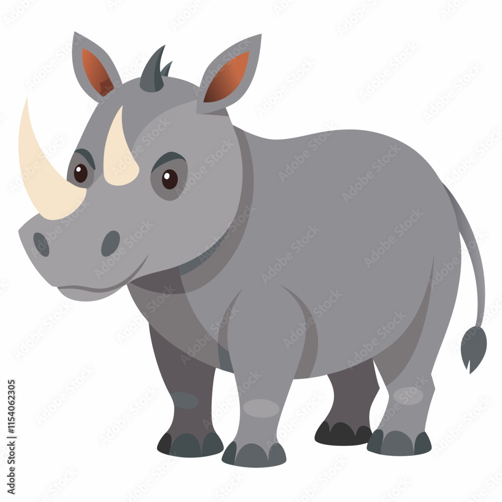 Naklejka premium rhino cartoon isolated on white
