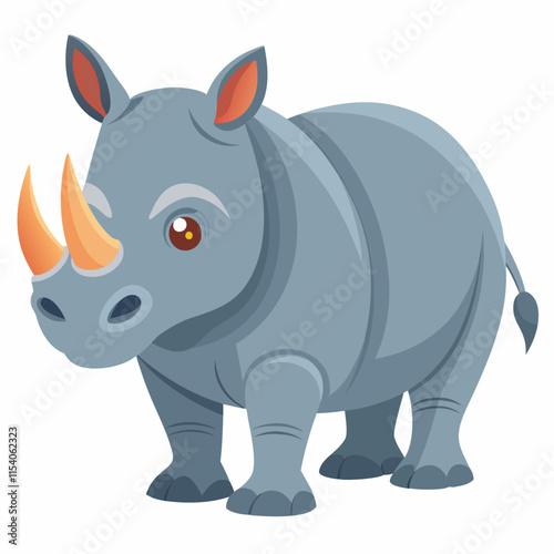 rhino cartoon isolated on white