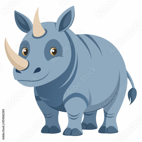 rhino cartoon isolated on white