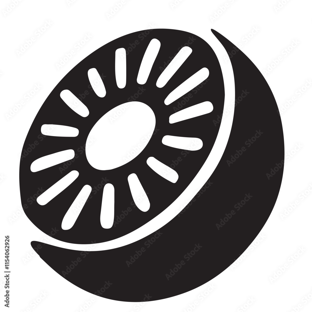 Kiwi Fruit Silhouette Vector Illustration Kiwi Fruit Silhouette Vector Illustration