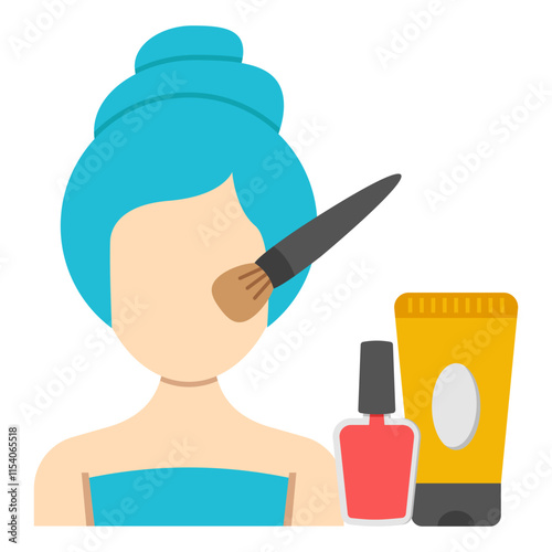 Creative design icon of applying makeup