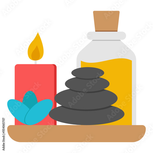 Modern design icon of spa products