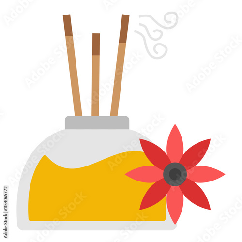 A flat design icon of fragrance sticks
