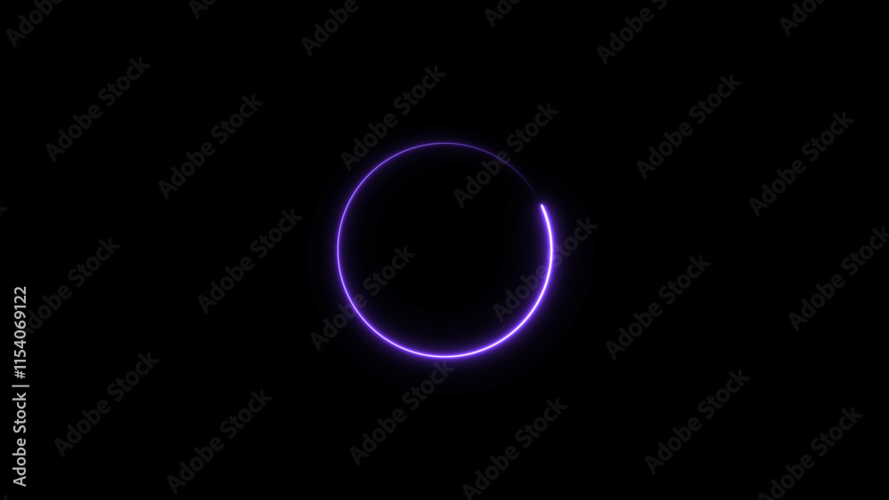 circle loading neon light purple color illustration on black background. circle loading neon light purple color illustration on black background.
