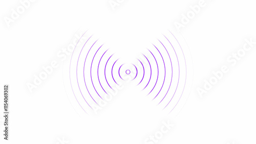 radio waves wireless  royal blue color 4k illustration. Network tower produced radio wave concept on white background.