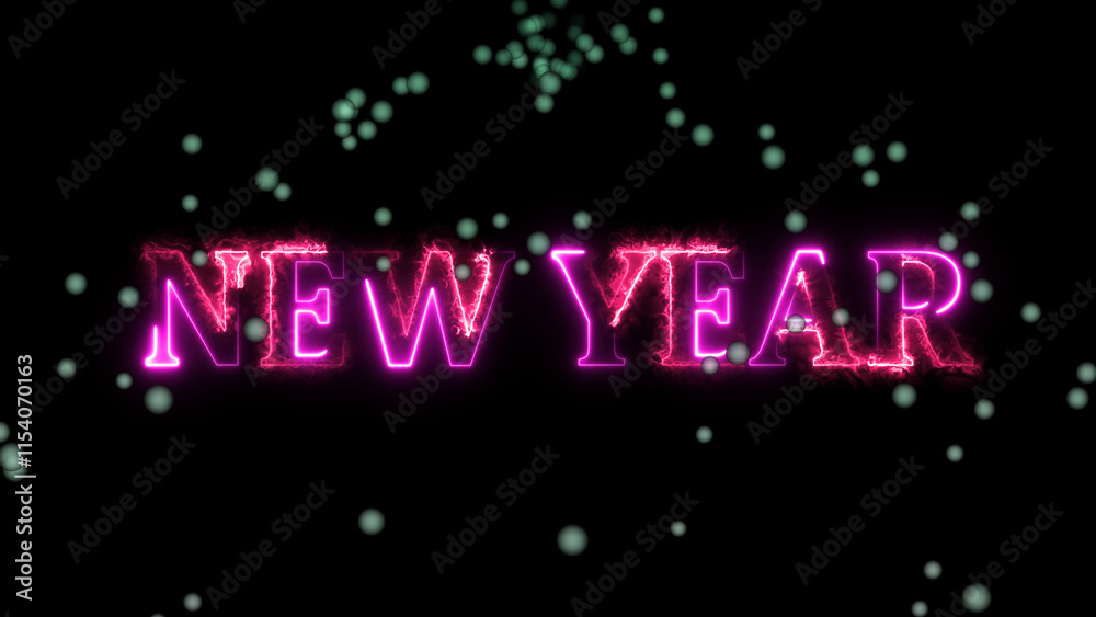 Abstract new year neon light colorful 4k illustration on black background. Abstract new year neon light colorful 4k illustration on black background.