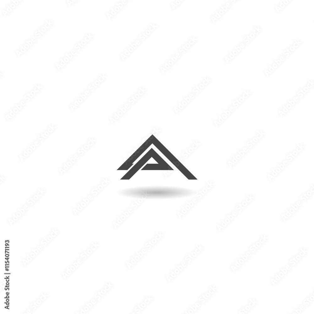 Roof sign icon with shadow Roof sign icon with shadow