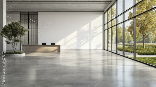 Wallpaper Mural Modern Office Lobby with Large Windows Torontodigital.ca