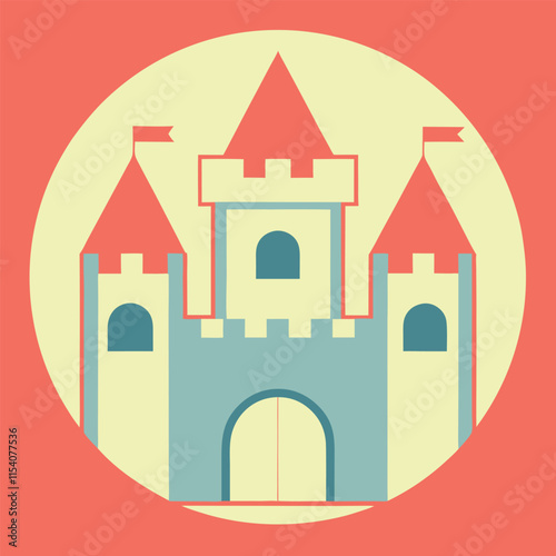 Castle watercolor simple design illustration