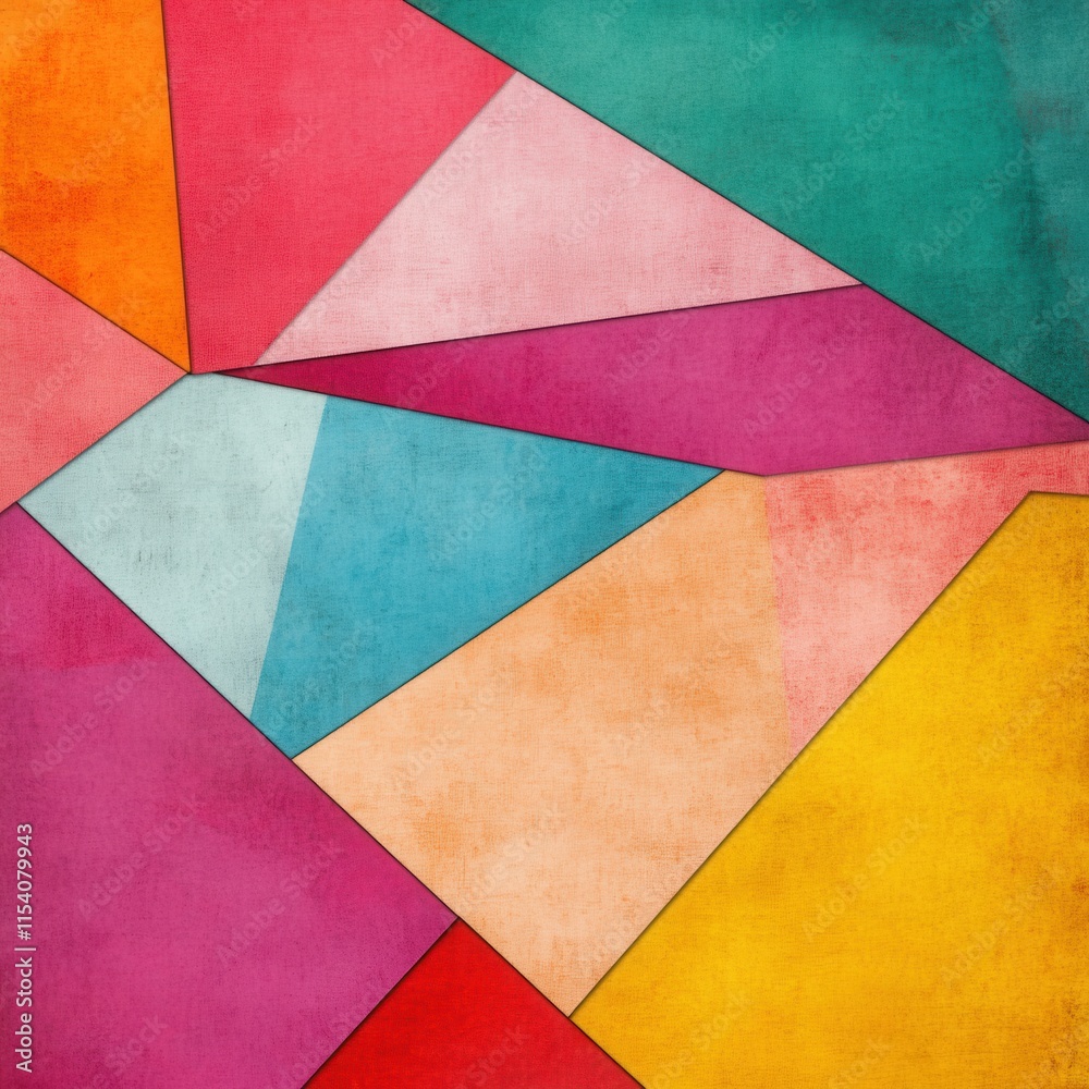 Abstract Geometric Pattern with Colorful Triangles and Textured Background Abstract Geometric Pattern with Colorful Triangles and Textured Background