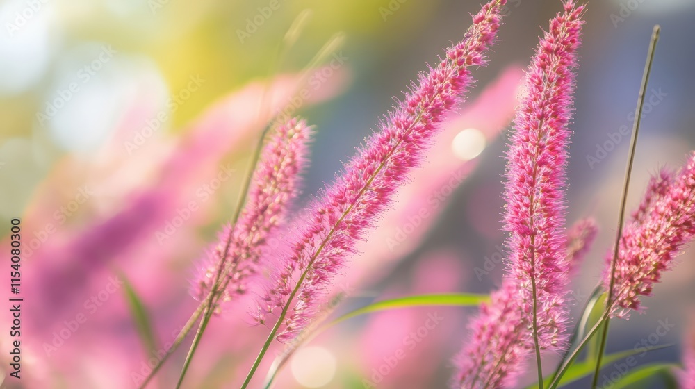 Delicate pink bokeh background featuring nature's vibrant flowering plants with soft light and dreamy atmosphere Delicate pink bokeh background featuring nature's vibrant flowering plants with soft light and dreamy atmosphere