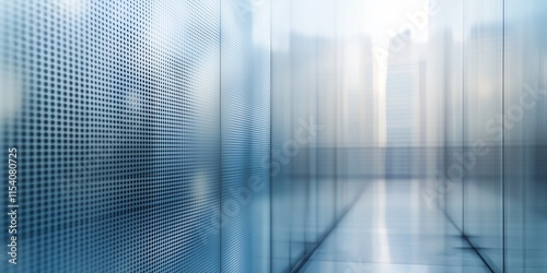 Modern glass architecture with reflective patterns