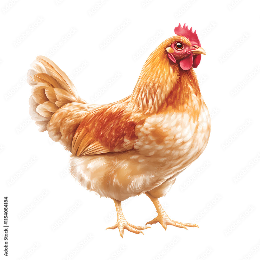 Fototapeta premium a chicken with a red comb on its head