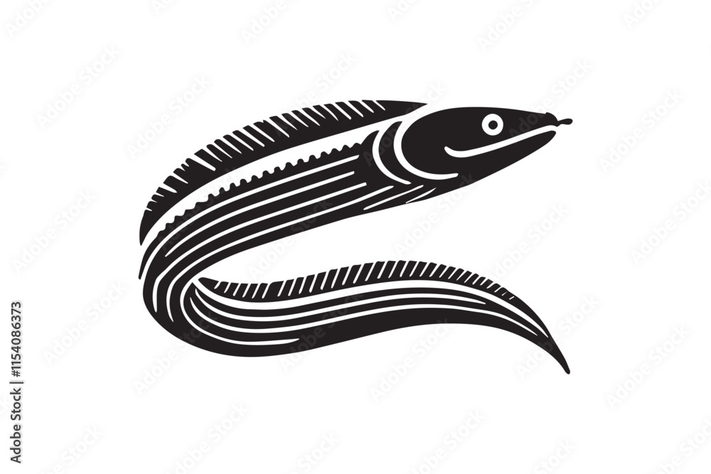 simple black an white el fish vector silhouette isolated on a white background simple black an white el fish vector silhouette isolated on a white background