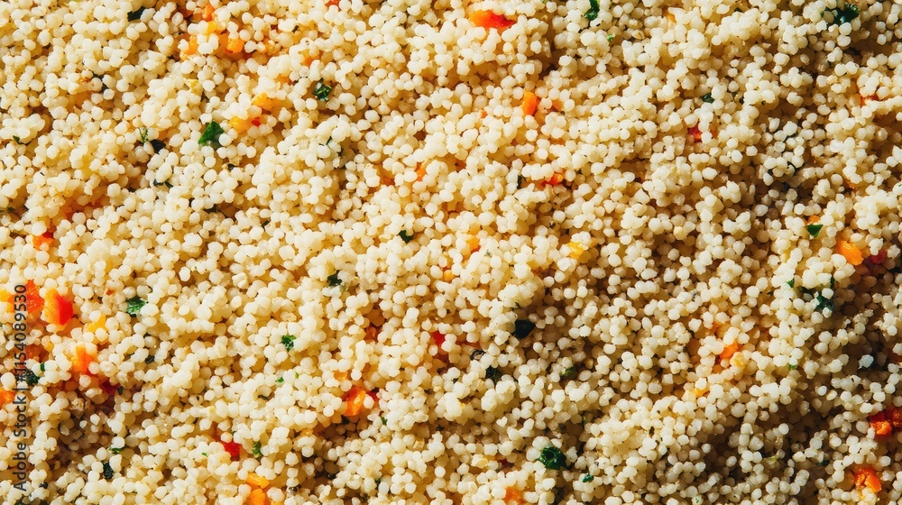 Couscous texture background with colorful ingredients showcasing a natural and wholesome grain for culinary and food-related projects Couscous texture background with colorful ingredients showcasing a natural and wholesome grain for culinary and food-related projects