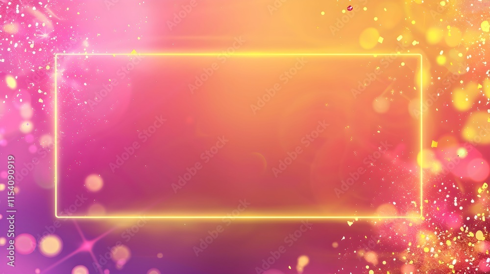 Obraz premium Vibrant abstract background with colorful bokeh effects and glowing borders