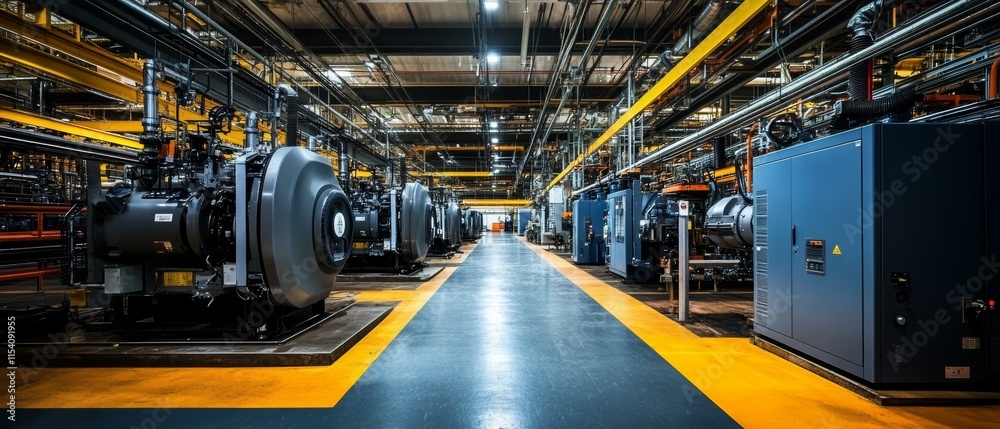 Obraz premium Industrial Machinery in a Large Factory