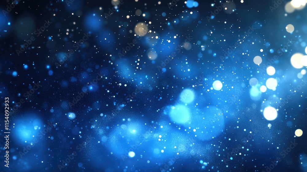 Obraz premium Abstract bokeh lights blurred background in shades of blue and white creating a dreamy atmosphere perfect for design projects and presentations