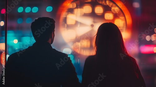 A shot of a couple watching the countdown clock together in a moment of shared anticipation for their dreams