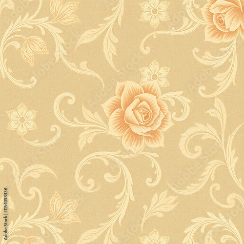Wallpaper Mural seamless background with roses flowers Torontodigital.ca