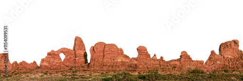 Orange mountain png border, transparent background, nature landscape photo