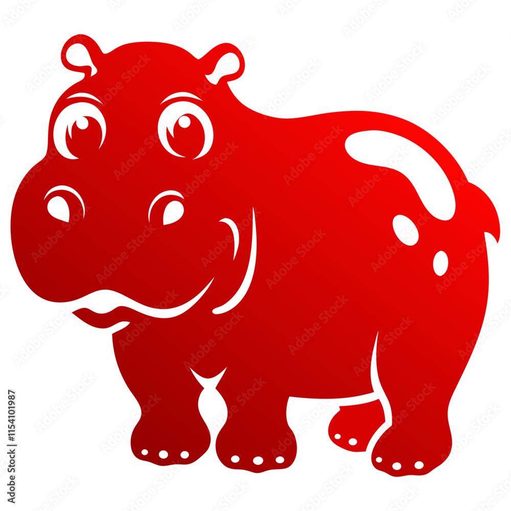 cartoon Hippo silhouette vector illustration cartoon Hippo silhouette vector illustration