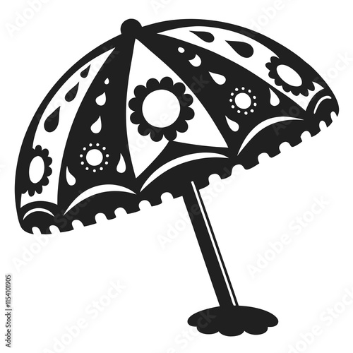 black umbrella isolated on white