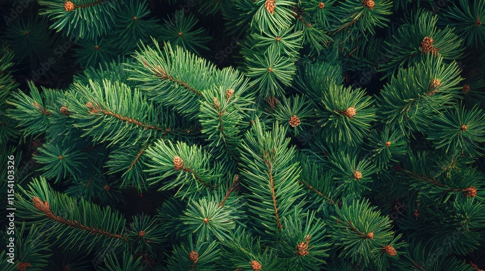 Lush green pine tree branches detailed close-up texture natural foliage background Lush green pine tree branches detailed close-up texture natural foliage background