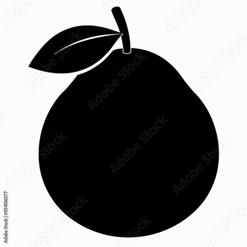 Guava black silhouette vector