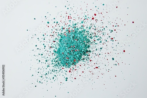 modern conceptual powder splatted background. Colorful powder explosion on white background. Coloturquoise cloud photo