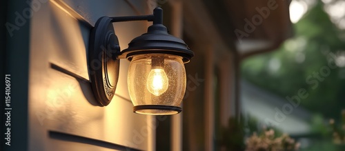Elegant outdoor light fixture mounted on home exterior highlighting design versatility and functional illumination at dusk.
