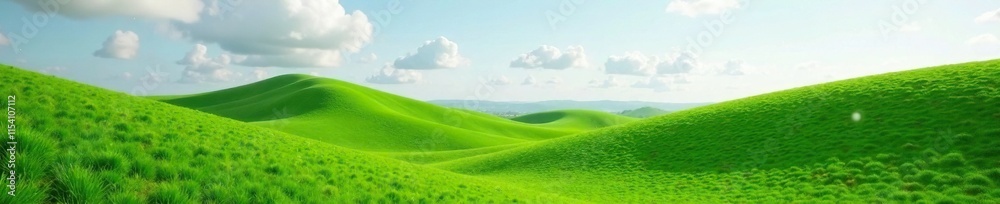 Rolling hills covered in lush green grass under grey skies, sky, green Rolling hills covered in lush green grass under grey skies, sky, green