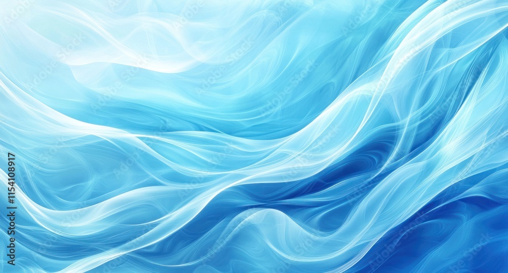 Fototapeta premium Abstract blue and white wavy background.