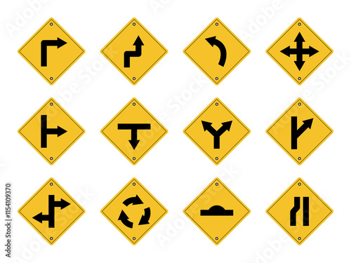 Free Download Road directional transparent signs. Road signals. - GFXLoad