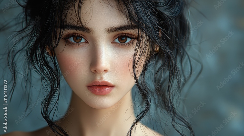 Naklejka premium Portrait of a beautiful woman.