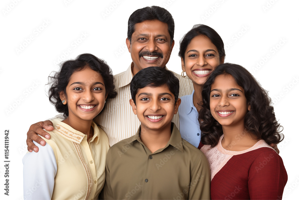 Portrait of a Smiling Indian Family on Transparent Background - Perfect Illustration for Creative Projects, Advertisements, Cultural Content, or Campaigns Celebrating Traditions and Family Unity. Png. Portrait of a Smiling Indian Family on Transparent Background - Perfect Illustration for Creative Projects, Advertisements, Cultural Content, or Campaigns Celebrating Traditions and Family Unity. Png.