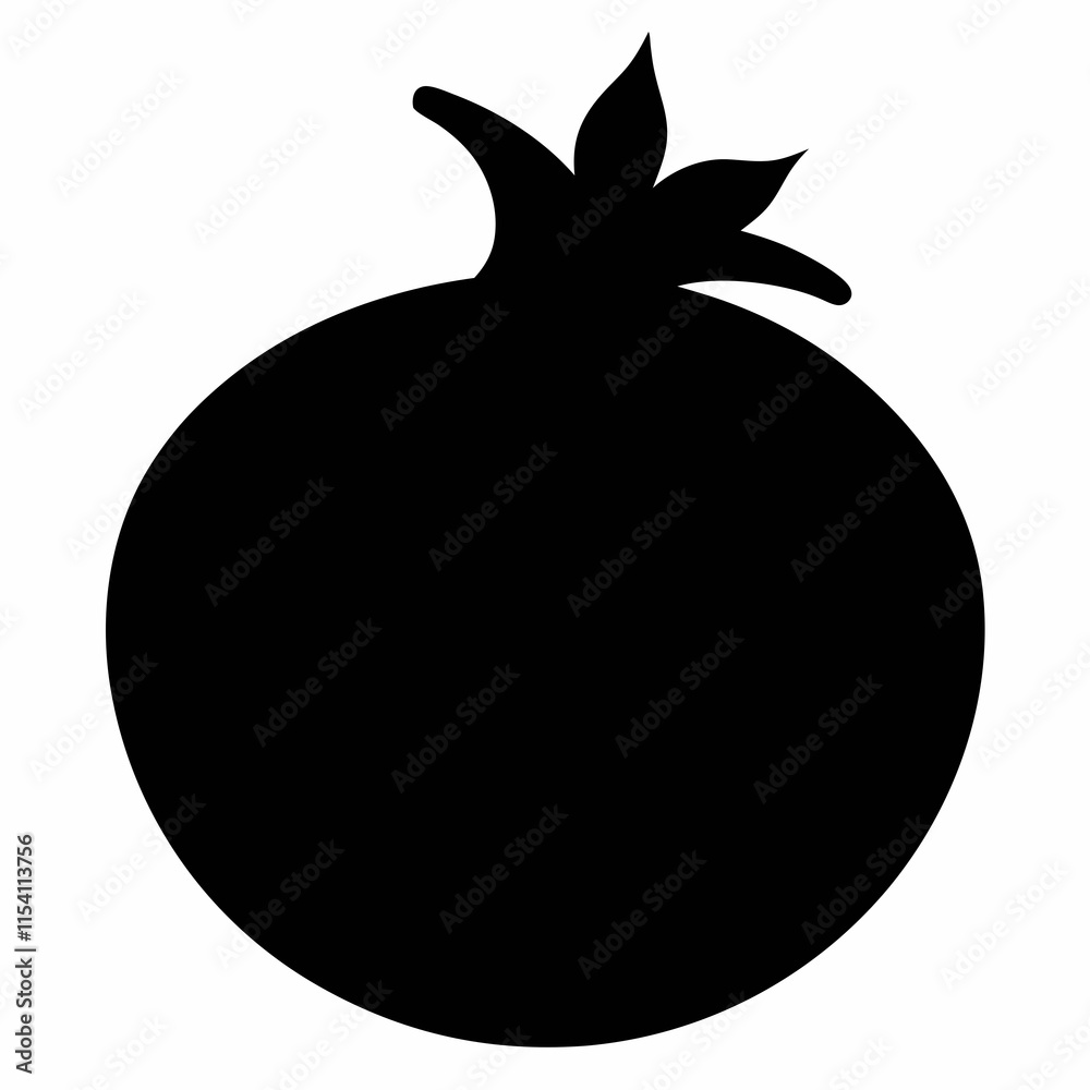 Pomegranate black silhouette vector Pomegranate black silhouette vector
