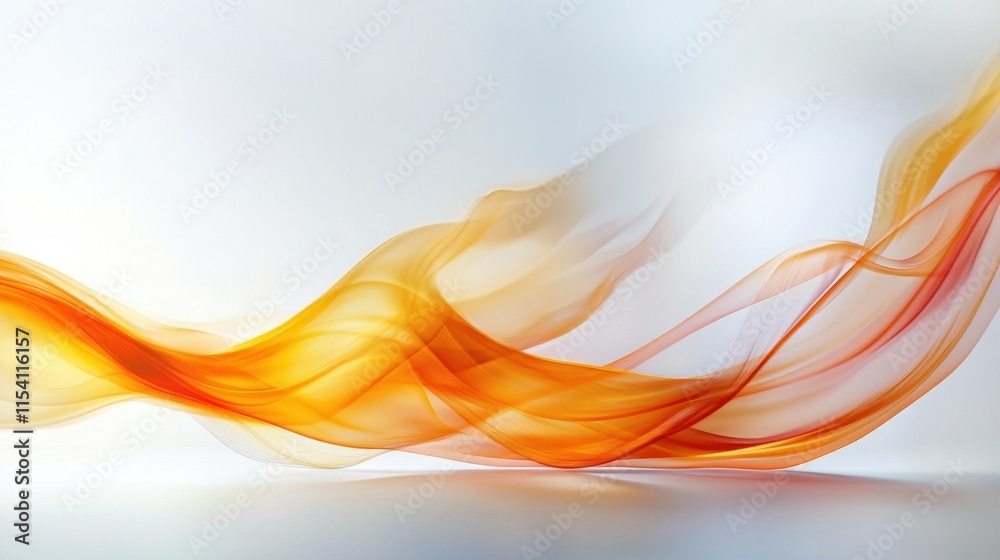 A flame made of soft wisps of light, glowing orange and yellow, in front of a pure white background. A flame made of soft wisps of light, glowing orange and yellow, in front of a pure white background.