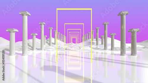 Column Recangle Neon Background