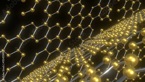Golden Molecules Atom Background 