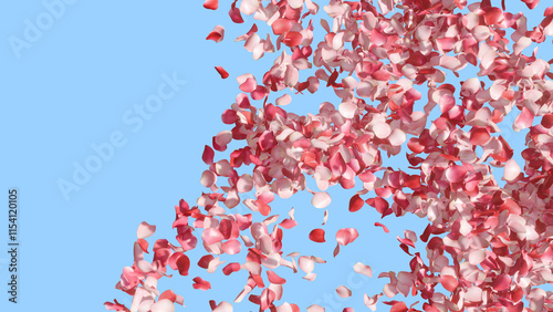 Rose Petals Particles Background 
