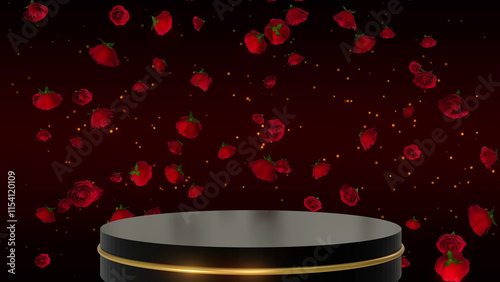 Rose Podium Particles Background 