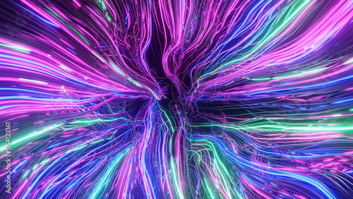 Abstract Sci fi Line Glow Background