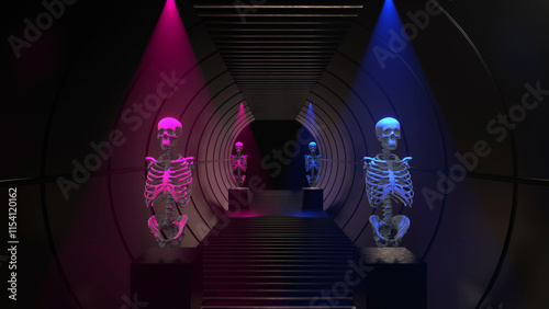Abstract Skeleton Tunnel Background