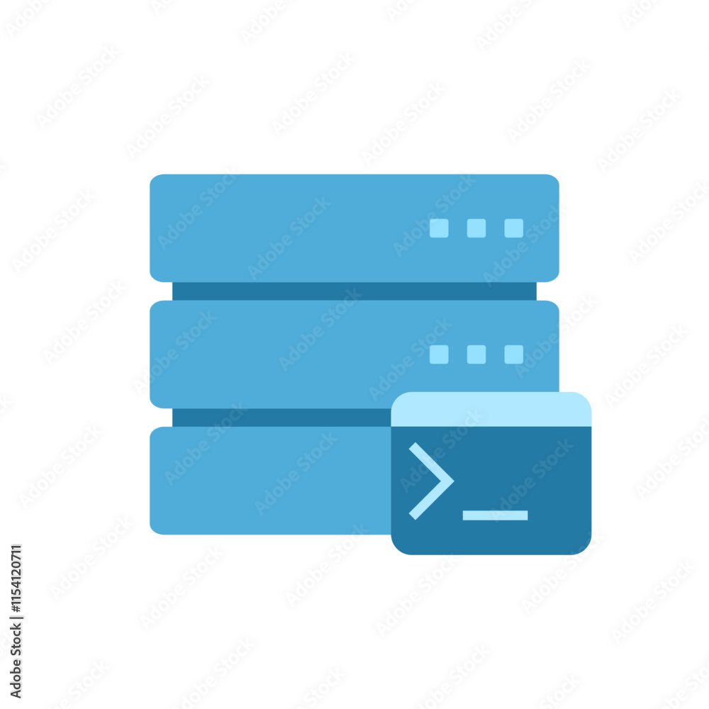 computer server icon with code symbol. data server symbol. flat style tech icon. computer server icon with code symbol. data server symbol. flat style tech icon.
