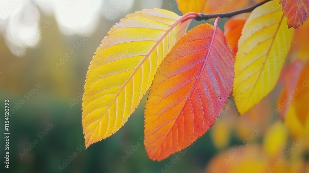 Close-up of Colorful Autumn Leaves with Bright Yellow and Red Hues Close-up of Colorful Autumn Leaves with Bright Yellow and Red Hues