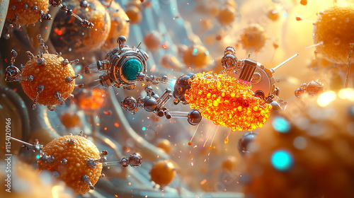 Nanotechnology Robots Repairing a Cell Membrane