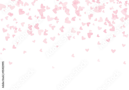 Valentine's Day heart shaped confetti Love valentine background with pink petals of hearts on transparent background.	
