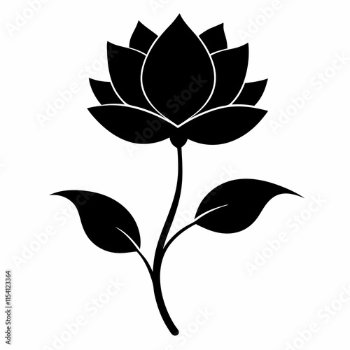 Flower Reverie black silhouette vector