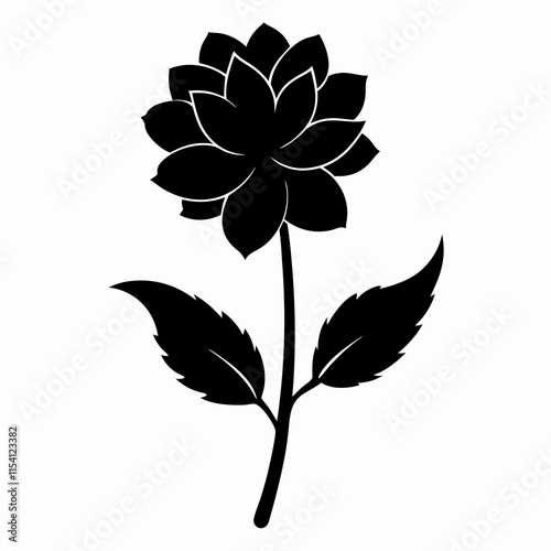 Flower Reverie black silhouette vector